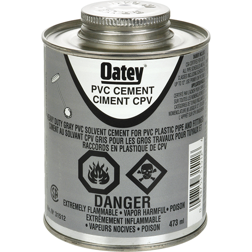 PVC Heavy-Duty Cement, 473 ml, Brush-Top Can, Grey Auto Electric Service Ltd.