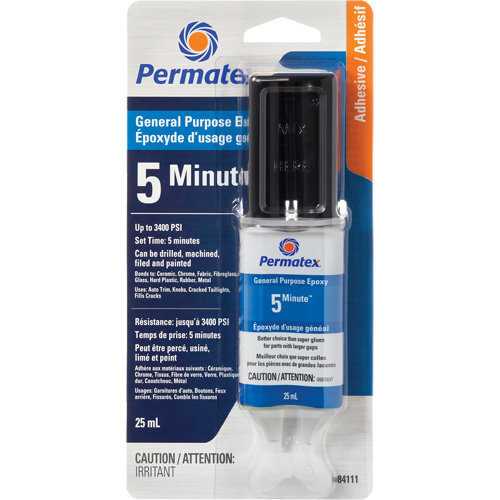 &eacute;poxy  5 minutes  &agrave; usage g&eacute;n&eacute;ral PermaPoxy, 29,5 ml, &eacute;poxyde, Deux composants, Transparent Auto Electric Service Ltd.