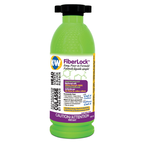 Fluide de r&eacute;paration pour joint de culasse et bloc-moteur Fiberlock, Bouteille, Beige Auto Electric Service Ltd.