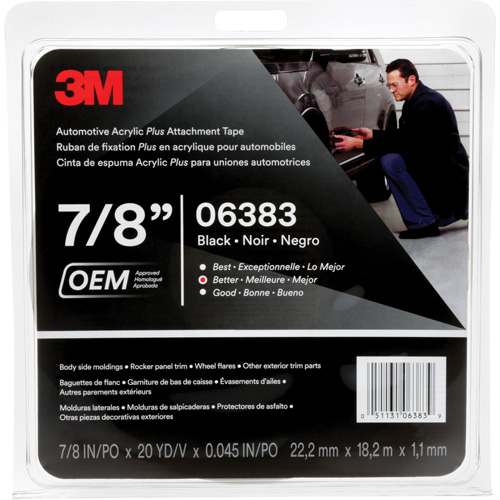 Ruban en acrylique de 3M pour l'automobile, 18 m (60') lo x 22 mm (7/8") la, 45 mils, Acrylique Auto Electric Service Ltd.