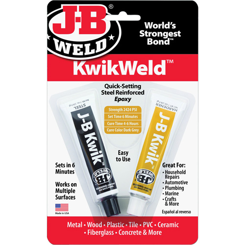 Colle &eacute;poxyde KwikWeld, Deux composants, Tube, 2 oz, Gris Auto Electric Service Ltd.