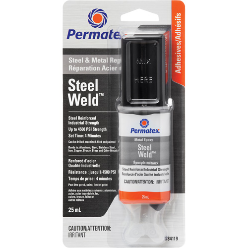 Colle &eacute;poxyde Steel Weld, 25 ml, Seringue, Deux composants, Gris Auto Electric Service Ltd.