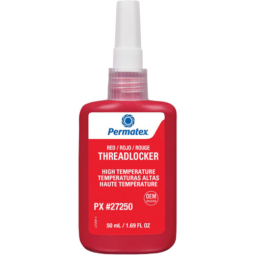 Adh&eacute;sif frein-filet pour temp&eacute;ratures &eacute;lev&eacute;es, Rouge, &eacute;lev&eacute;, 50 ml, Bouteille Auto Electric Service Ltd.