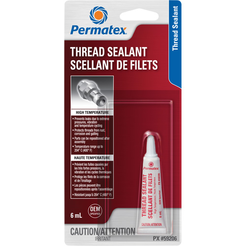 Scellant pour filetage haute temp&eacute;rature, Tube, 6 ml, -54° C - 204° C/-65° F - 400° F Auto Electric Service Ltd.
