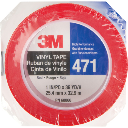471 Vinyl Tape, 25.4 mm (1") W x 32.9 m (108') L, 5.3 mils, Red Auto Electric Service Ltd.