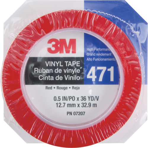 471 Vinyl Tape, 12 mm (1/2") W x 32.9 m (108') L, 5.3 mils, Red Auto Electric Service Ltd.
