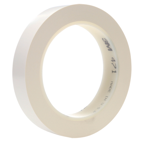 471 Vinyl Tape, 25.4 mm (1") W x 32.9 m (108') L, 5.3 mils, White Auto Electric Service Ltd.