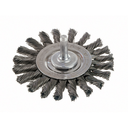 Knot Wire Wheel Brushes - Standard Twist Knot with 1/4" Shank, 4" Dia., 0.014" Fill, Stainless Steel Auto Electric Service Ltd.