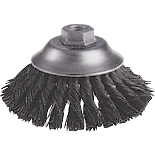 Brosses-boisseau &agrave; fils nou&eacute;s - Brosse-boisseau &eacute;vas&eacute;e, Dia. 6", Fils 0,02", Arbre 5/8"-11, Acier Auto Electric Service Ltd.