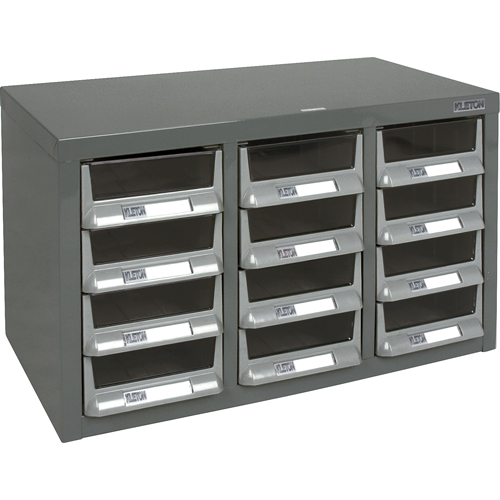 Casiers pour pi&egrave;ces KPC-100 , Acier galvanis&eacute;, 12 tiroirs, 23" x 11-2/5" x 13-4/5", Gris Auto Electric Service Ltd.