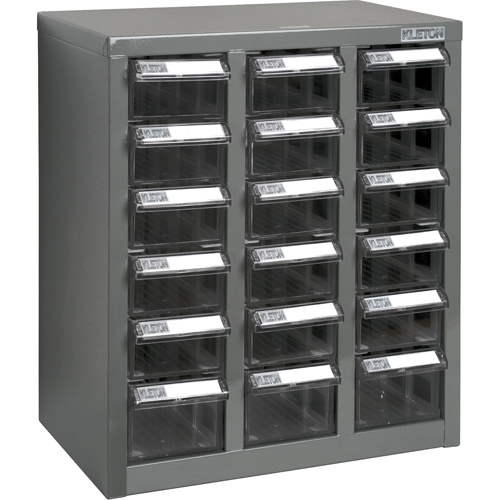Casiers pour pi&egrave;ces KPC-600, Acier galvanis&eacute;, 18 tiroirs, 13-9/10" x 8-7/10" x 16-3/10", Gris Auto Electric Service Ltd.