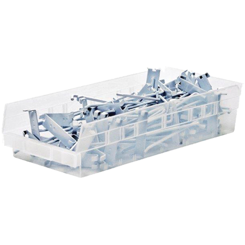 Bacs de rangement pour tablettes, 6-5/8" la x 4" H x 23-5/8" p, Transparent, Capacit&eacute; 50 lb Auto Electric Service Ltd.