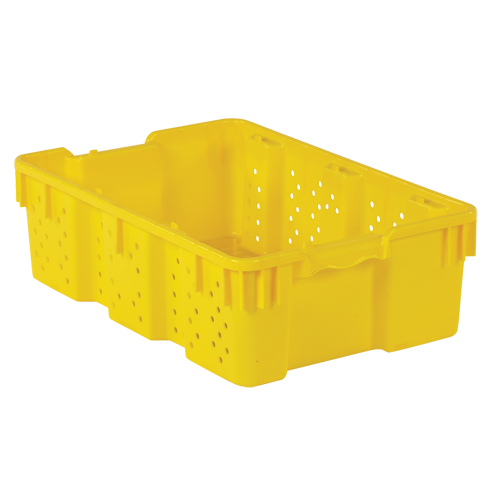 Contenant en plastique empilable Stack-N-Nest pour l'agriculture, 16" x 23,9" x 7,3", Jaune Auto Electric Service Ltd.
