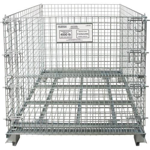 Conteneur repliable en m&eacute;tal grillag&eacute;, 40" la x 32" p x 34" h, Capacit&eacute; de 4000 lb Auto Electric Service Ltd.
