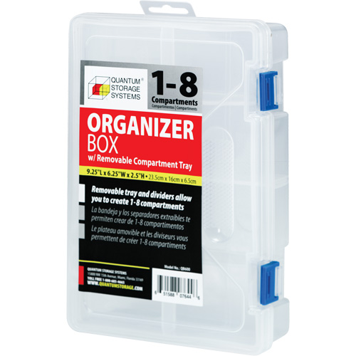 Boîte &agrave; compartiments en plastique, 6,25" la x 9,25" p x 2,2" h, 8 compartiments Auto Electric Service Ltd.