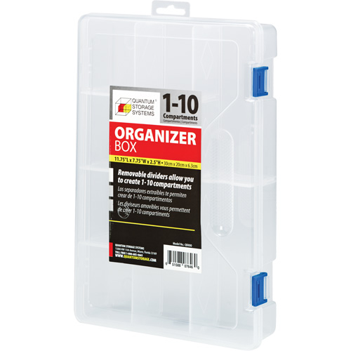 Boîte &agrave; compartiments en plastique, 7,75" la x 11,75" p x 2,2" h, 10 compartiments Auto Electric Service Ltd.