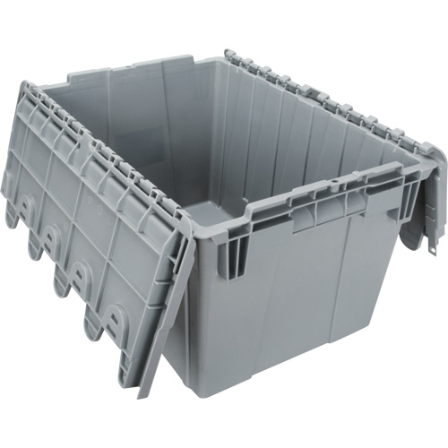 Flip Top Plastic Distribution Container, 21.65" x 15.5" x 12.5", Grey Auto Electric Service Ltd.