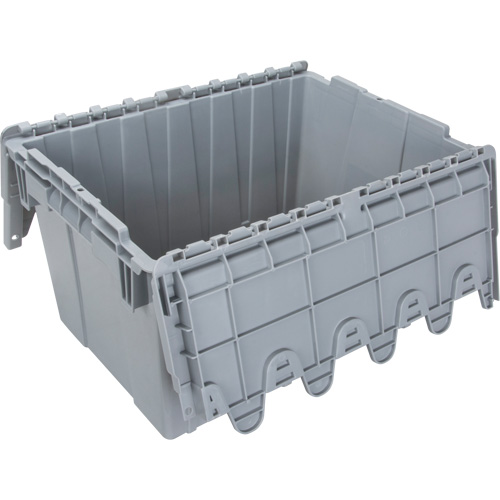 Flip Top Plastic Distribution Container, 21.65" x 15.5" x 12.5", Grey Auto Electric Service Ltd.
