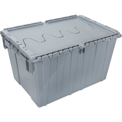 Flip Top Plastic Distribution Container, 21.65" x 15.5" x 12.5", Grey Auto Electric Service Ltd.