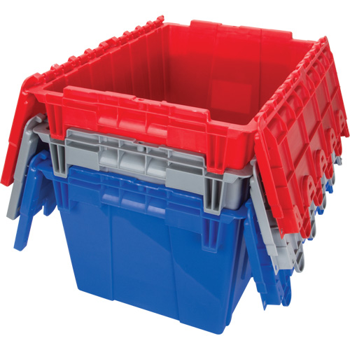 Flip Top Plastic Distribution Container, 21.65" x 15.5" x 12.5", Grey Auto Electric Service Ltd.