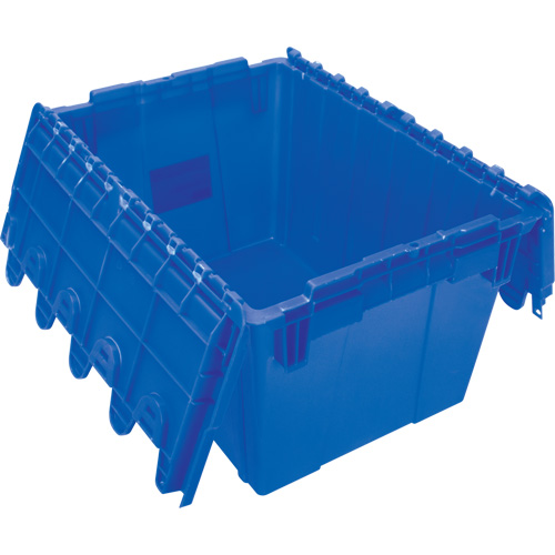 Flip Top Plastic Distribution Container, 21.65" x 15.5" x 12.5", Blue Auto Electric Service Ltd.