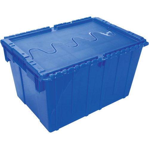 Flip Top Plastic Distribution Container, 21.65" x 15.5" x 12.5", Blue Auto Electric Service Ltd.