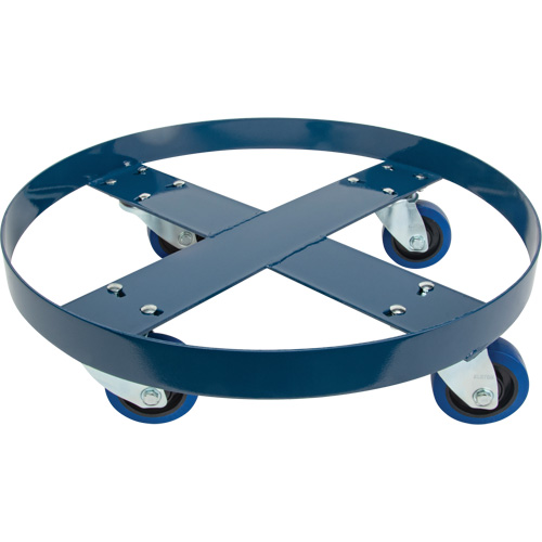 Drum Dolly, Steel, 1400 lbs. Capacity, 24" Diameter, Blue Elastic Casters Auto Electric Service Ltd.