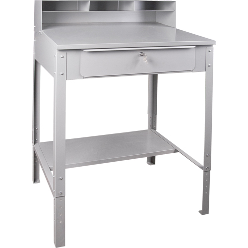Open Floor Style Shop Desk, 34-1/2" W x 30" D x 53" H, Grey Auto Electric Service Ltd.