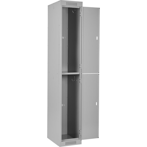 Casiers Clean Line, 2 niveaux, 12" x 18" x 72", Acier, Gris, Rivet (assembl&eacute;) Auto Electric Service Ltd.