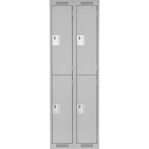 Casiers Clean Line, 2 niveaux, Bloc de 2, 24" x 18" x 72", Acier, Gris, Rivet (assembl&eacute;) Auto Electric Service Ltd.