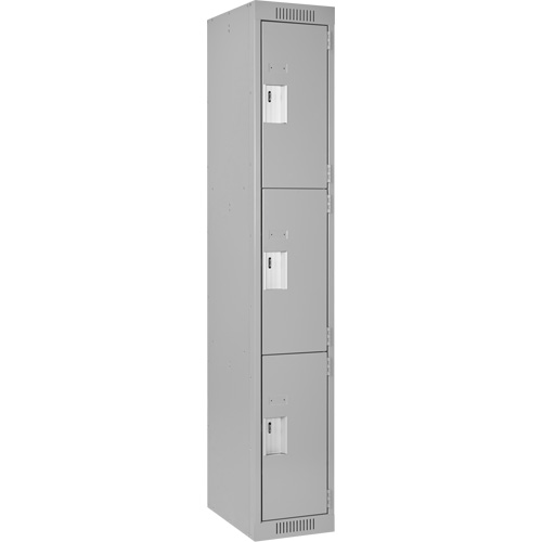 Clean Line Lockers, 3 -tier, 12" x 18" x 72", Steel, Grey, Rivet (Assembled) Auto Electric Service Ltd.