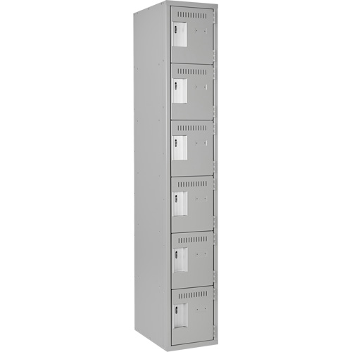Petits casiers Clean Line, 6 niveaux, 12" x 18" x 72", Acier, Gris, Rivet (assembl&eacute;) Auto Electric Service Ltd.
