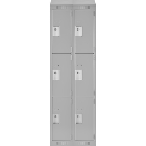 Clean Line Lockers, 3 -tier, Bank of 2, 24" x 18" x 78", Steel, Grey, Rivet (Assembled) Auto Electric Service Ltd.