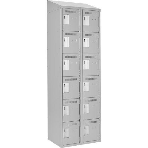 Clean Line Lockerette , 6 -tier, Bank of 2, 24" x 18" x 78", Steel, Grey, Rivet (Assembled) Auto Electric Service Ltd.