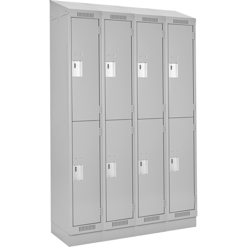Clean Line Lockers, 2 -tier, Bank of 4, 48" x 18" x 82", Steel, Grey, Rivet (Assembled) Auto Electric Service Ltd.