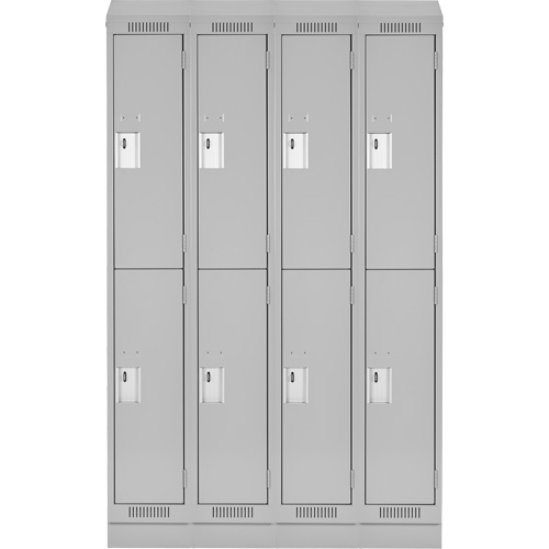 Clean Line Lockers, 2 -tier, Bank of 4, 48" x 18" x 82", Steel, Grey, Rivet (Assembled) Auto Electric Service Ltd.
