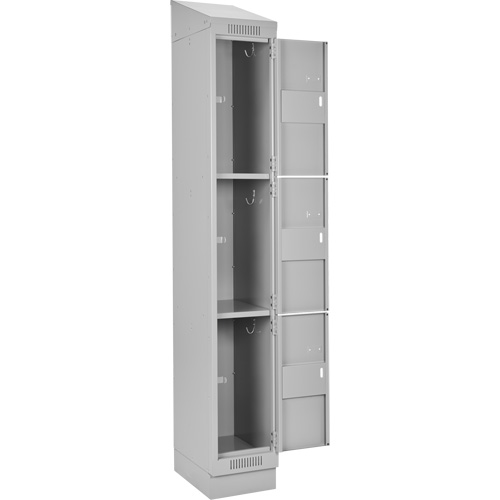 Clean Line Lockers, 3 -tier, Bank of 3, 36" x 18" x 82", Steel, Grey, Rivet (Assembled) Auto Electric Service Ltd.