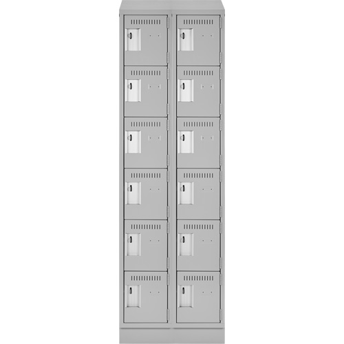 Clean Line Lockerette, 6 -tier, Bank of 2, 24" x 18" x 82", Steel, Grey, Rivet (Assembled) Auto Electric Service Ltd.