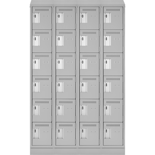 Clean Line Lockerette, 6 -tier, Bank of 4, 48" x 18" x 82", Steel, Grey, Rivet (Assembled) Auto Electric Service Ltd.