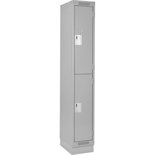 Casiers Clean Line, 2 niveaux, 12" x 18" x 76", Acier, Gris, Rivet (assembl&eacute;) Auto Electric Service Ltd.