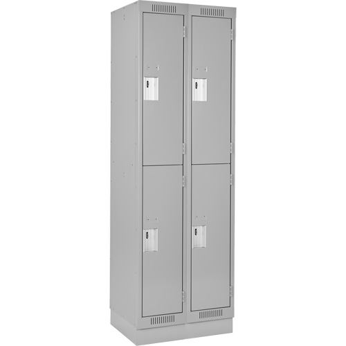 Clean Line Lockers, 2 -tier, Bank of 2, 24" x 18" x 76", Steel, Grey, Rivet (Assembled) Auto Electric Service Ltd.