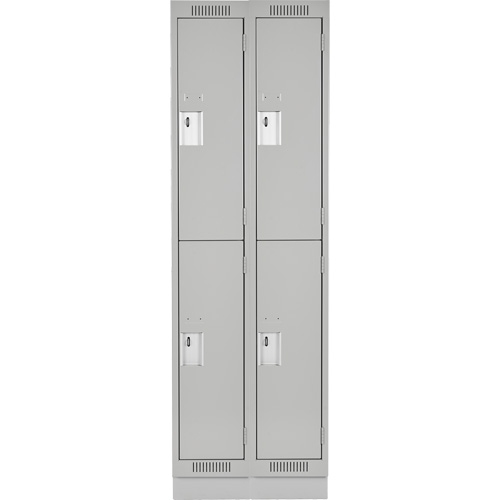 Clean Line Lockers, 2 -tier, Bank of 2, 24" x 18" x 76", Steel, Grey, Rivet (Assembled) Auto Electric Service Ltd.