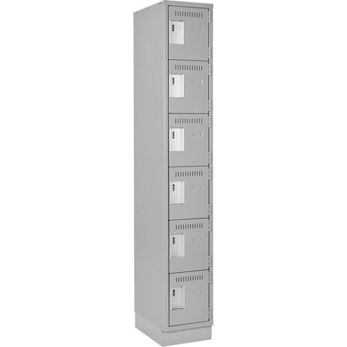 Clean Line Lockerette, 6 -tier, 12" x 18" x 76", Steel, Grey, Rivet (Assembled) Auto Electric Service Ltd.