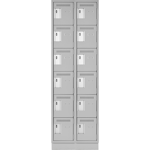 Clean Line Lockerette, 6 -tier, Bank of 2, 24" x 18" x 76", Steel, Grey, Rivet (Assembled) Auto Electric Service Ltd.