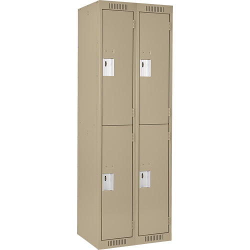 Clean Line Lockers, 2 -tier, Bank of 2, 24" x 18" x 72", Steel, Beige, Rivet (Assembled) Auto Electric Service Ltd.