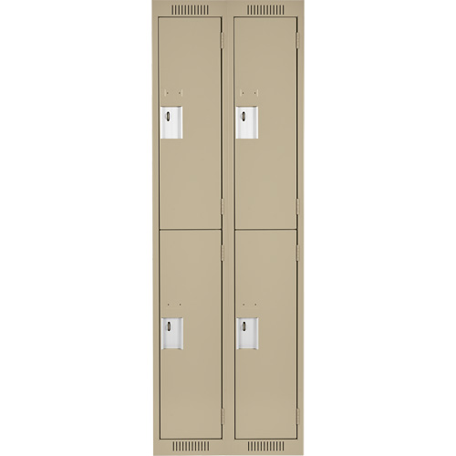 Clean Line Lockers, 2 -tier, Bank of 2, 24" x 18" x 72", Steel, Beige, Rivet (Assembled) Auto Electric Service Ltd.