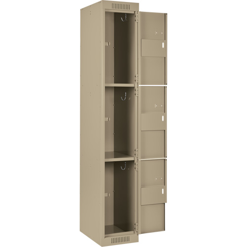 Clean Line Lockers, 3 -tier, Bank of 3, 36" x 18" x 72", Steel, Beige, Rivet (Assembled) Auto Electric Service Ltd.