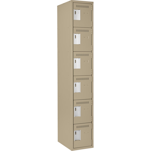 Petits casiers Clean Line, 6 niveaux, 12" x 18" x 72", Acier, Beige, Rivet (assembl&eacute;) Auto Electric Service Ltd.