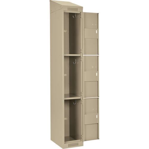 Clean Line Lockers, 3 -tier, Bank of 4, 48" x 18" x 78", Steel, Beige, Rivet (Assembled) Auto Electric Service Ltd.