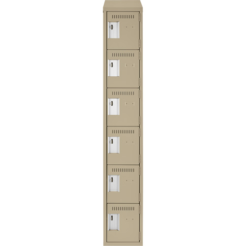 Clean Line Lockerette, 6 -tier, 12" x 18" x 78", Steel, Beige, Rivet (Assembled) Auto Electric Service Ltd.